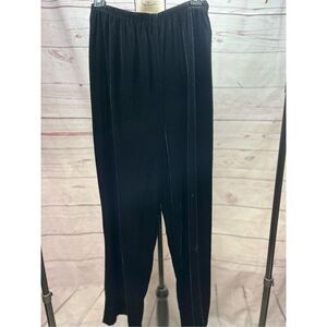 BRIGS NEW YORK Womens Black Velvet Wide Leg Pants Size 2X‎